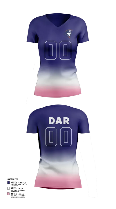 Kate Duncan Smith DAR School Volleyball 52095920 Women's Short Sleeve V-neck Shirt - 45