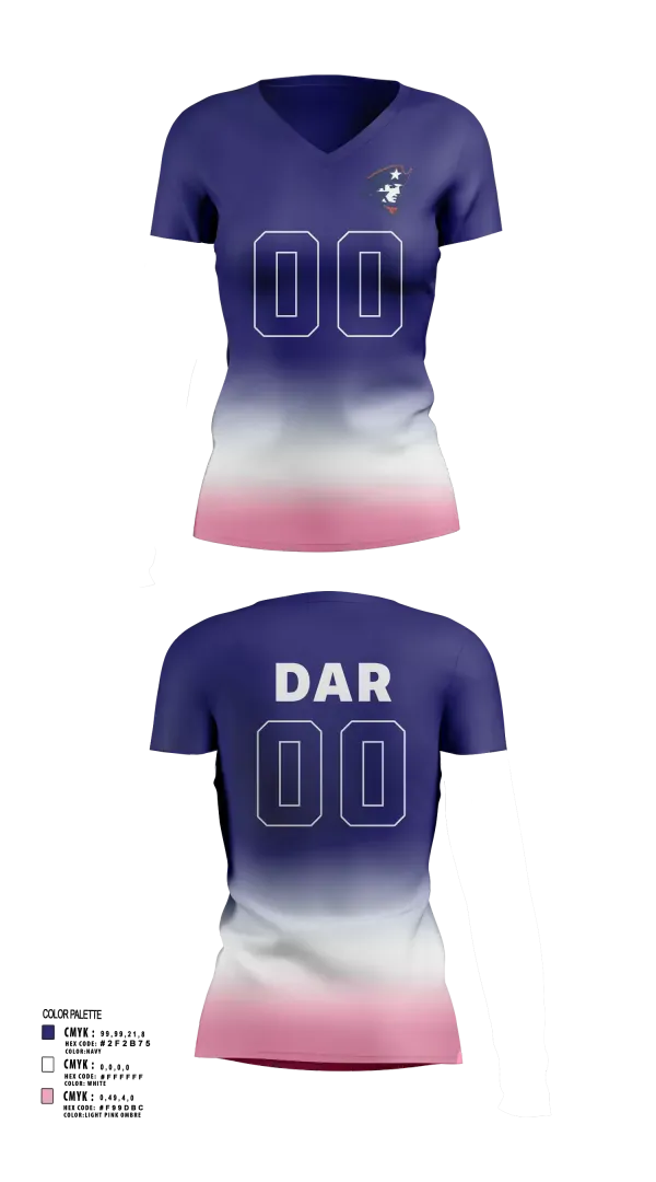 Womens Short Sleeve Vneck Shirt, Kate Duncan Smith DAR School Volleyball, Women's Volleyball, Teamtime, Team time, sublimation, custom sports apparel, team uniforms, spirit wear, spiritwear, sports uniforms, custom shirts, team store, custom team store, fundraiser sports, apparel fundraiser