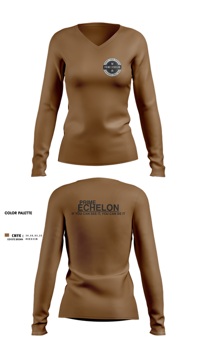 Prime Echelon 30866981 Women's Long Sleeve V-neck Shirt - 1