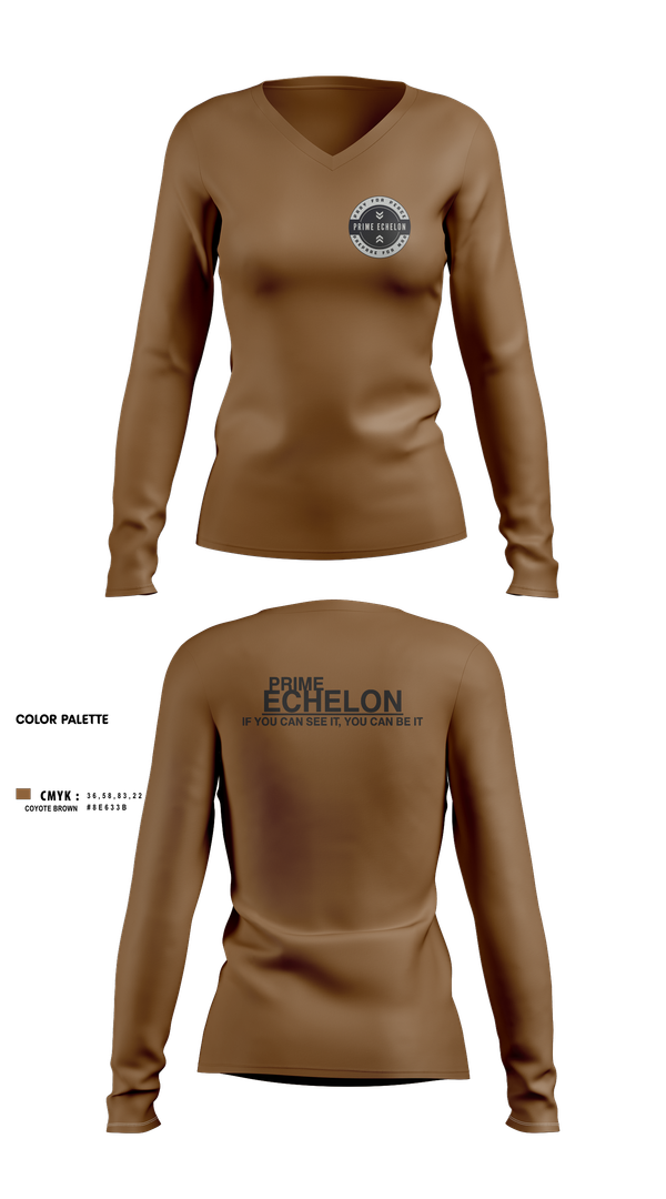 Womens Long Sleeve Vneck Shirt, Prime Echelon, , Teamtime, Team time, sublimation, custom sports apparel, team uniforms, spirit wear, spiritwear, sports uniforms, custom shirts, team store, custom team store, fundraiser sports, apparel fundraiser