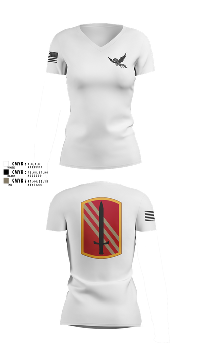 196th BDE SIG CO 21636857 Women's Short Sleeve V-neck Shirt - 3