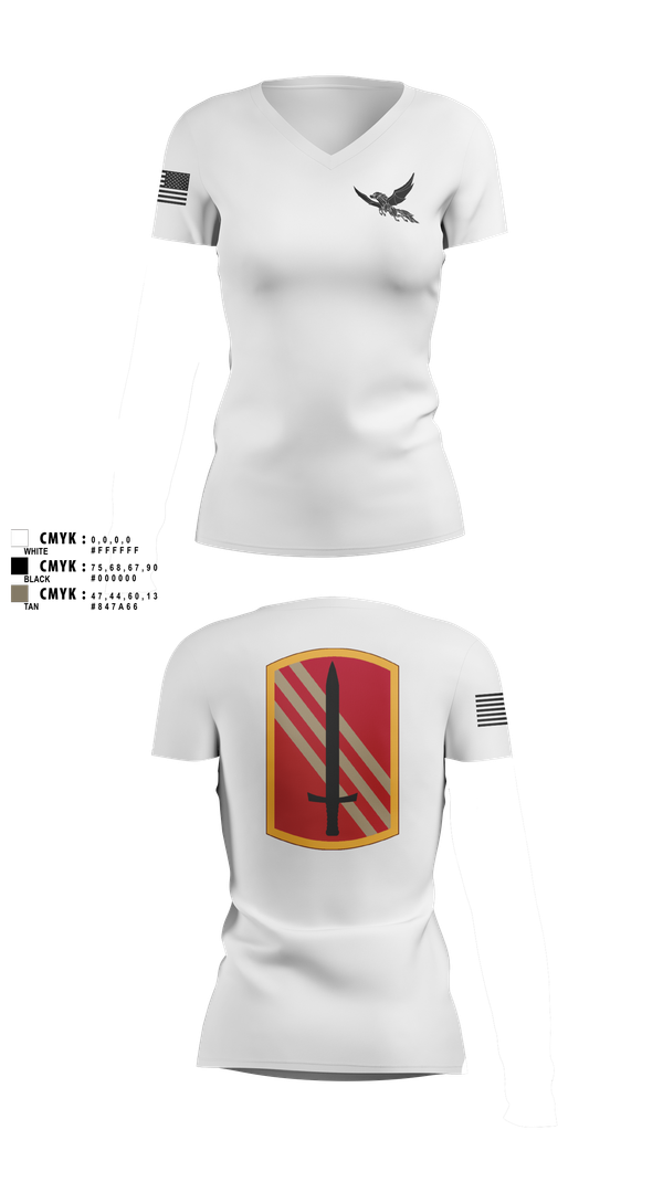 Womens Short Sleeve Vneck Shirt, 196th BDE SIG CO, , Teamtime, Team time, sublimation, custom sports apparel, team uniforms, spirit wear, spiritwear, sports uniforms, custom shirts, team store, custom team store, fundraiser sports, apparel fundraiser