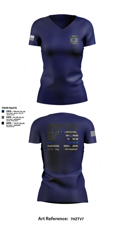 Swatara K9 68594895 Women's Short Sleeve V-neck Shirt - 4