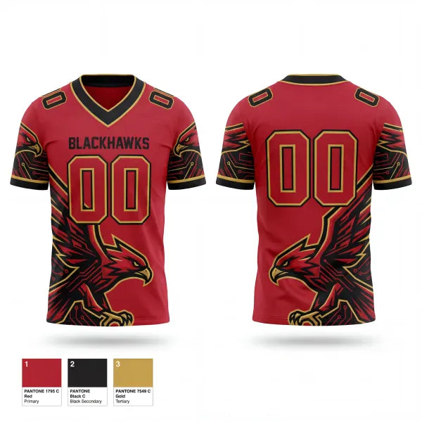 Football Jersey, Raleigh Blackhawks, Baseball, Teamtime, Team time, sublimation, custom sports apparel, team uniforms, spirit wear, spiritwear, sports uniforms, custom shirts, team store, custom team store, fundraiser sports, apparel fundraiser