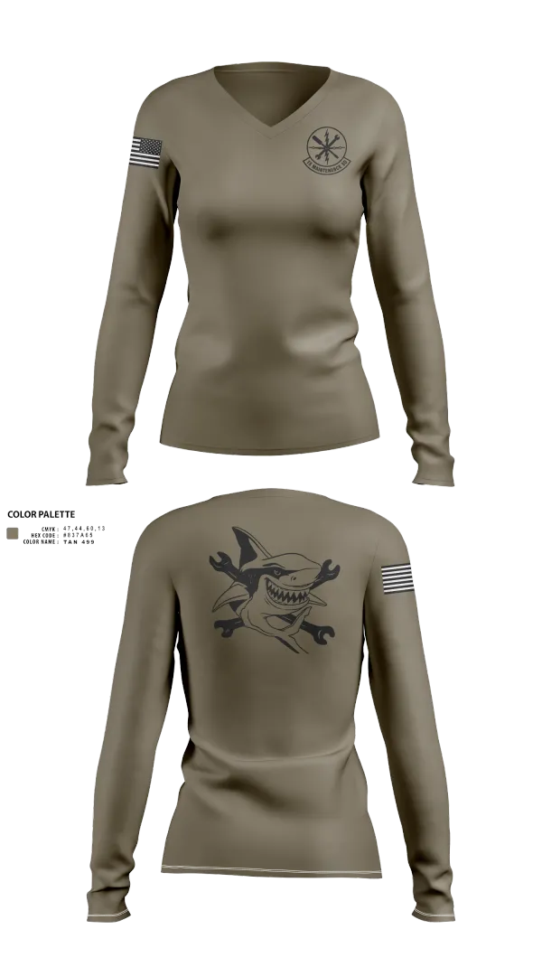 Womens Long Sleeve Vneck Shirt, 15 Maintenance Squadron, Air Force, Teamtime, Team time, sublimation, custom sports apparel, team uniforms, spirit wear, spiritwear, sports uniforms, custom shirts, team store, custom team store, fundraiser sports, apparel fundraiser