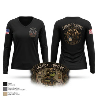 Womens Long Sleeve Vneck Shirt, Final Carnage 2-37 AR, Army, Teamtime, Team time, sublimation, custom sports apparel, team uniforms, spirit wear, spiritwear, sports uniforms, custom shirts, team store, custom team store, fundraiser sports, apparel fundraiser