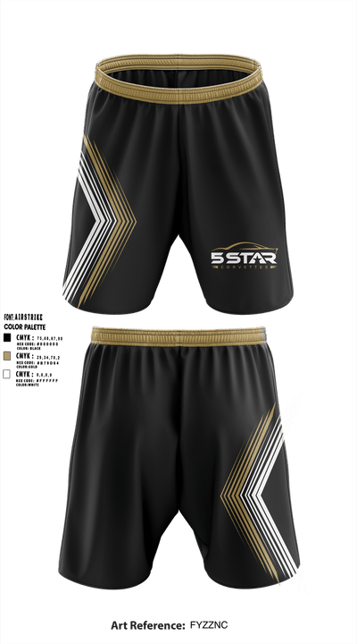 5 Star Corvettes  Athletic Shorts With Pockets - 1