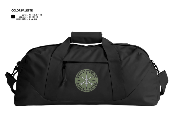 Duffle Bag, Western Wayne SOT, Police, Teamtime, Team time, sublimation, custom sports apparel, team uniforms, spirit wear, spiritwear, sports uniforms, custom shirts, team store, custom team store, fundraiser sports, apparel fundraiser