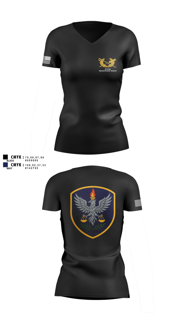 Womens Short Sleeve Vneck Shirt, US Army Special Victims’ Counsel, , Teamtime, Team time, sublimation, custom sports apparel, team uniforms, spirit wear, spiritwear, sports uniforms, custom shirts, team store, custom team store, fundraiser sports, apparel fundraiser