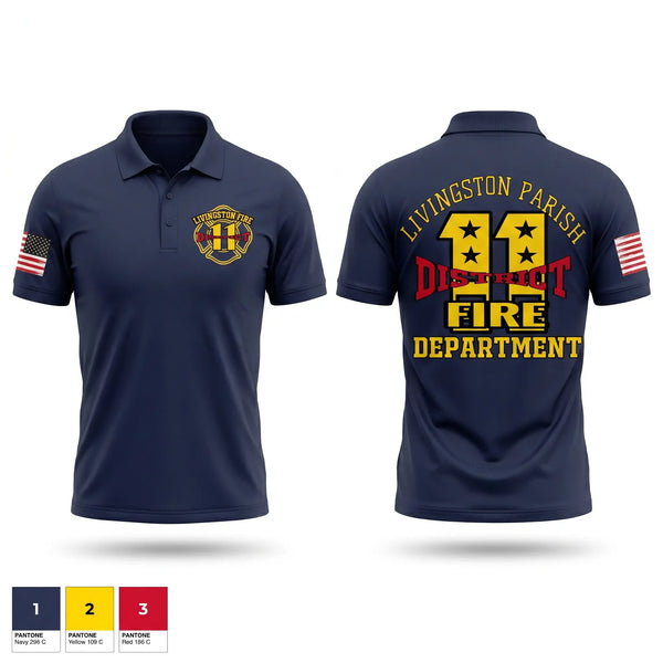 Short Sleeve Performance Polo, Livingston parish fire district 11, Fire Department, Teamtime, Team time, sublimation, custom sports apparel, team uniforms, spirit wear, spiritwear, sports uniforms, custom shirts, team store, custom team store, fundraiser sports, apparel fundraiser