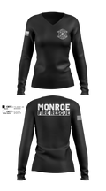 Monroe Fire Rescue 79763578 Women's Long Sleeve V-neck Shirt - 100