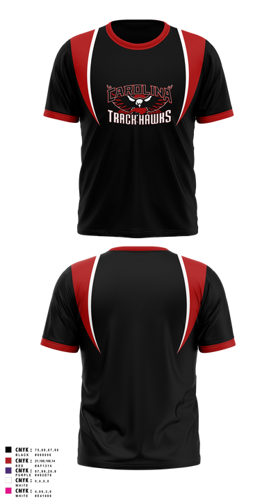 Carolina Track Hawks Short Sleeve Performance Shirt - 2