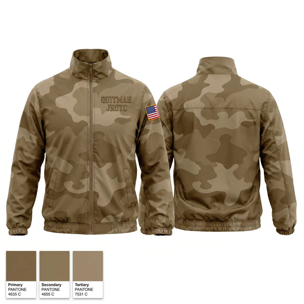 Windbreaker, Quitman JROTC, Army, Teamtime, Team time, sublimation, custom sports apparel, team uniforms, spirit wear, spiritwear, sports uniforms, custom shirts, team store, custom team store, fundraiser sports, apparel fundraiser