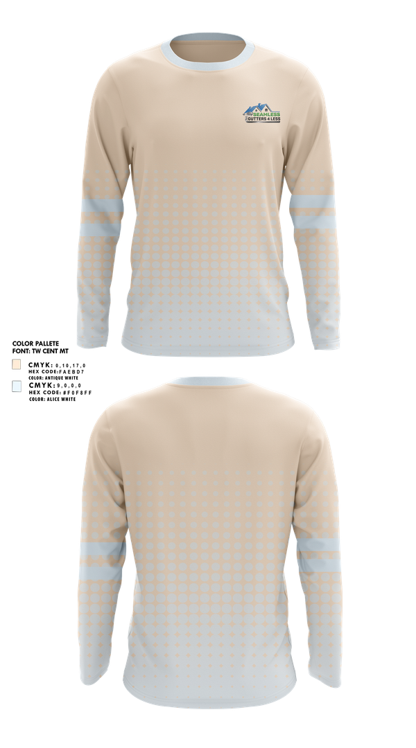 Long Sleeve Performance Shirt, Seamless Gutters 4 Less, Baseball, Teamtime, Team time, sublimation, custom sports apparel, team uniforms, spirit wear, spiritwear, sports uniforms, custom shirts, team store, custom team store, fundraiser sports, apparel fundraiser