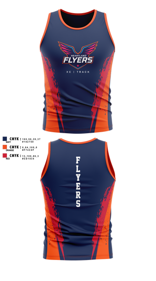 Mens Track Singlet, Heartland Flyers, Track & Field, Teamtime, Team time, sublimation, custom sports apparel, team uniforms, spirit wear, spiritwear, sports uniforms, custom shirts, team store, custom team store, fundraiser sports, apparel fundraiser