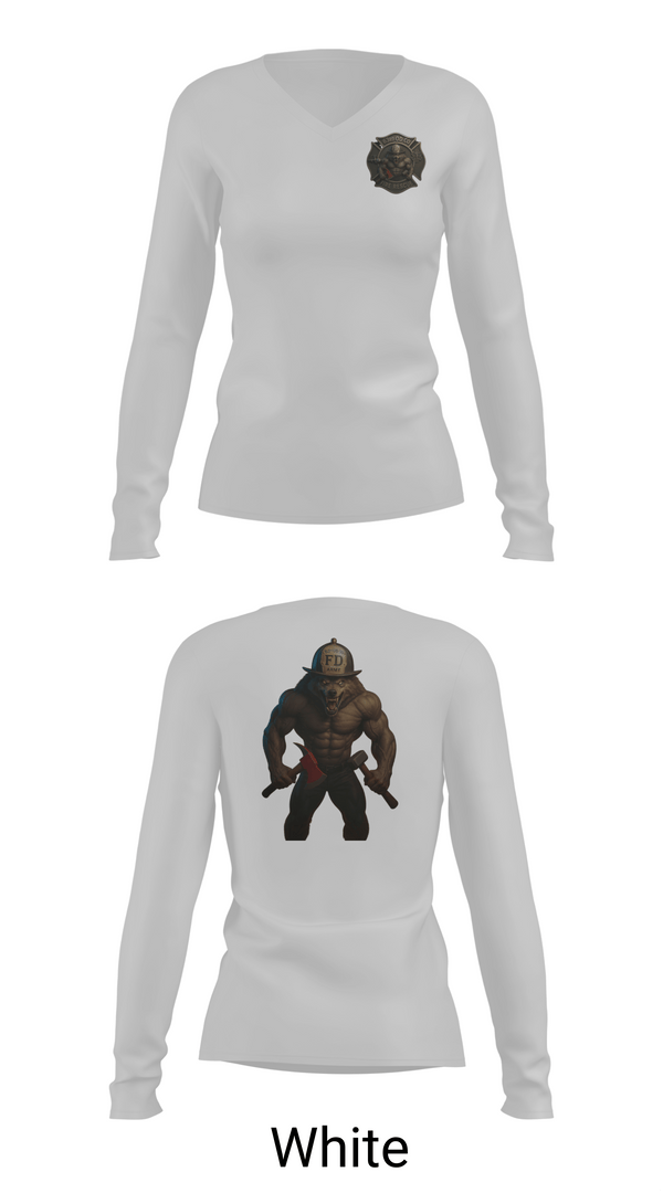 Womens Long Sleeve Vneck Shirt, 63rd OD CO Fire Rescue, Army, Teamtime, Team time, sublimation, custom sports apparel, team uniforms, spirit wear, spiritwear, sports uniforms, custom shirts, team store, custom team store, fundraiser sports, apparel fundraiser