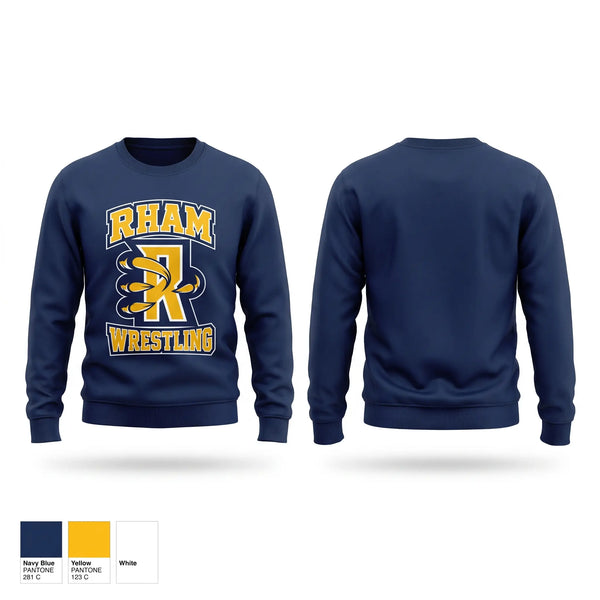 Crew Neck Sweatshirt, RHAM RAPTORS, Wrestling, Teamtime, Team time, sublimation, custom sports apparel, team uniforms, spirit wear, spiritwear, sports uniforms, custom shirts, team store, custom team store, fundraiser sports, apparel fundraiser