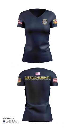 Womens Short Sleeve Vneck Shirt, Detachment 1 SERO, National Guard, Teamtime, Team time, sublimation, custom sports apparel, team uniforms, spirit wear, spiritwear, sports uniforms, custom shirts, team store, custom team store, fundraiser sports, apparel fundraiser