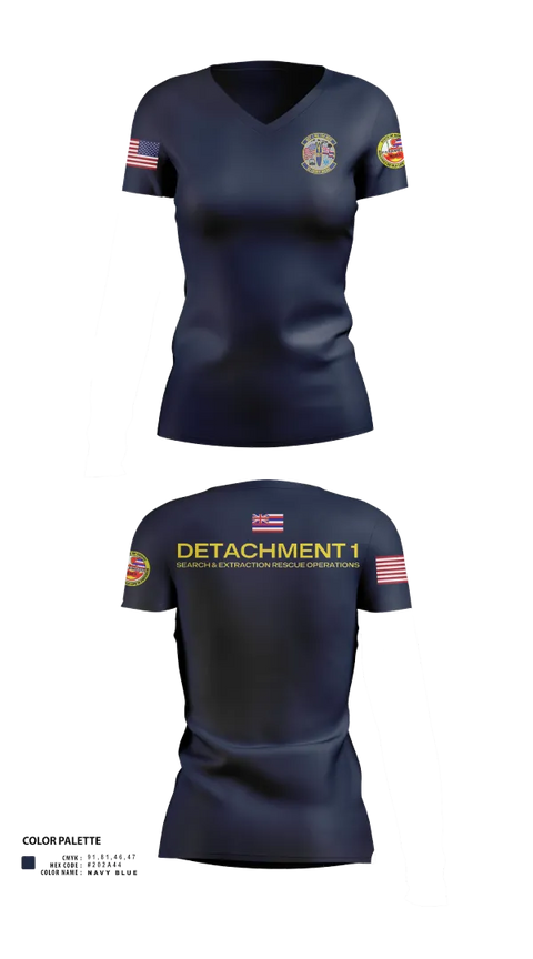 Womens Short Sleeve Vneck Shirt, Detachment 1 SERO, National Guard, Teamtime, Team time, sublimation, custom sports apparel, team uniforms, spirit wear, spiritwear, sports uniforms, custom shirts, team store, custom team store, fundraiser sports, apparel fundraiser