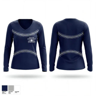 Womens Long Sleeve Vneck Shirt, Oldenburg Academy Baseball, Baseball, Teamtime, Team time, sublimation, custom sports apparel, team uniforms, spirit wear, spiritwear, sports uniforms, custom shirts, team store, custom team store, fundraiser sports, apparel fundraiser