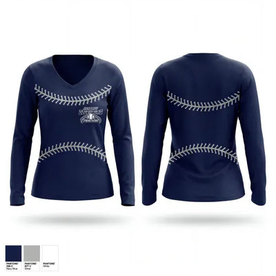 Oldenburg Academy Baseball 81893056 Women's Long Sleeve V-neck Shirt - 1