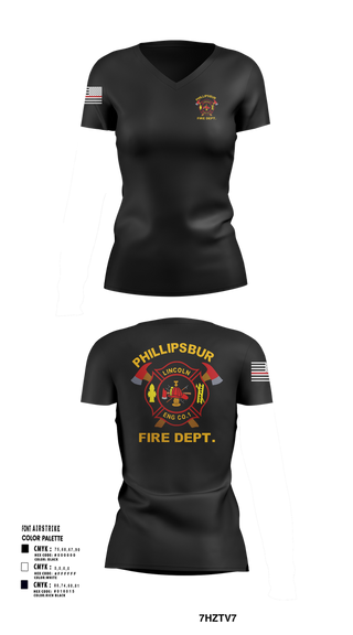 Womens Short Sleeve Vneck Shirt, PHILLIPSBURG FIRE DEPARTMENT, , Teamtime, Team time, sublimation, custom sports apparel, team uniforms, spirit wear, spiritwear, sports uniforms, custom shirts, team store, custom team store, fundraiser sports, apparel fundraiser