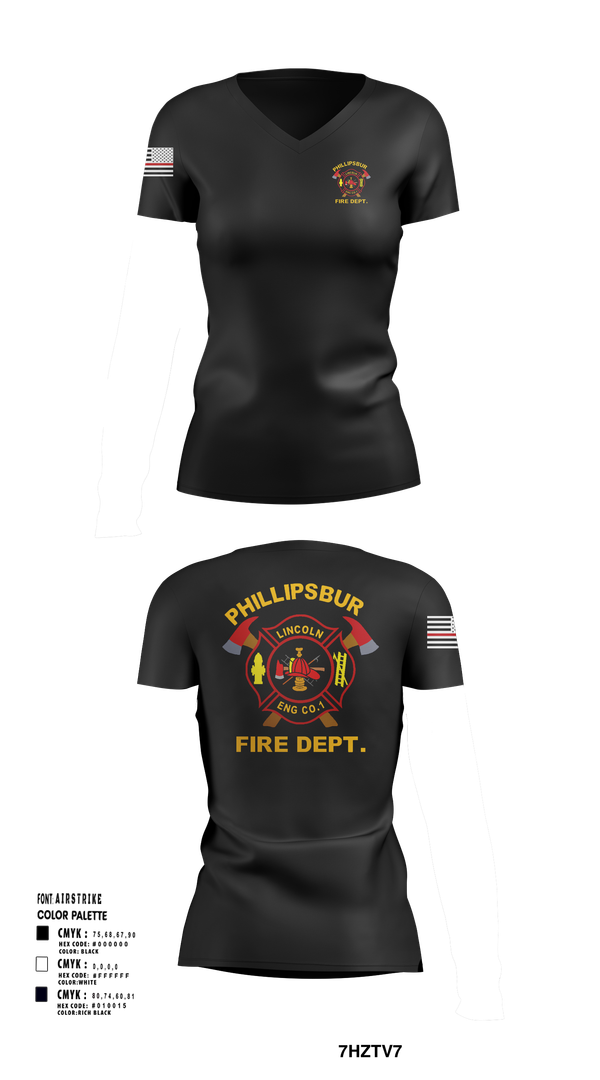 Womens Short Sleeve Vneck Shirt, PHILLIPSBURG FIRE DEPARTMENT, , Teamtime, Team time, sublimation, custom sports apparel, team uniforms, spirit wear, spiritwear, sports uniforms, custom shirts, team store, custom team store, fundraiser sports, apparel fundraiser