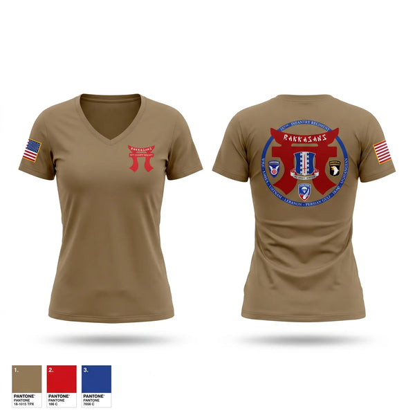 Womens Short Sleeve Vneck Shirt, Rakkasans, Army, Teamtime, Team time, sublimation, custom sports apparel, team uniforms, spirit wear, spiritwear, sports uniforms, custom shirts, team store, custom team store, fundraiser sports, apparel fundraiser