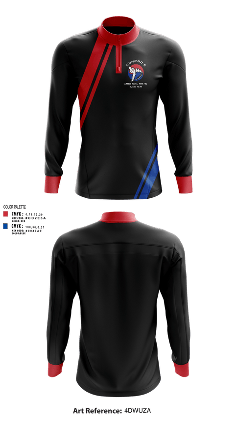 Quarter Zip Jacket, Conrad’s Martial Arts Center, , Teamtime, Team time, sublimation, custom sports apparel, team uniforms, spirit wear, spiritwear, sports uniforms, custom shirts, team store, custom team store, fundraiser sports, apparel fundraiser