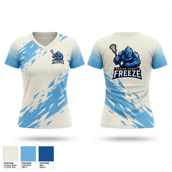Freeze Lacrosse 27904988 Women's Short Sleeve V-neck Shirt - 1