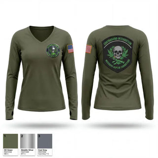 Womens Long Sleeve Vneck Shirt, Contraband interdiction, Police, Teamtime, Team time, sublimation, custom sports apparel, team uniforms, spirit wear, spiritwear, sports uniforms, custom shirts, team store, custom team store, fundraiser sports, apparel fundraiser