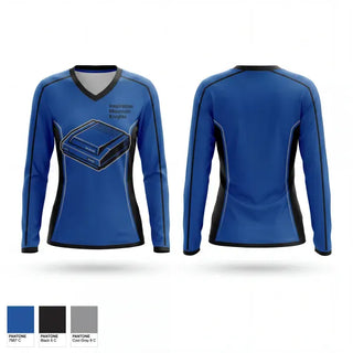 Womens Long Sleeve Vneck Shirt, Inspiration Mountain Knights, Baseball, Teamtime, Team time, sublimation, custom sports apparel, team uniforms, spirit wear, spiritwear, sports uniforms, custom shirts, team store, custom team store, fundraiser sports, apparel fundraiser