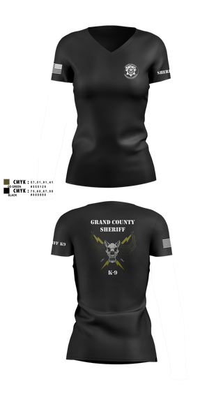 Womens Short Sleeve Vneck Shirt, GCSO K9, Police, Teamtime, Team time, sublimation, custom sports apparel, team uniforms, spirit wear, spiritwear, sports uniforms, custom shirts, team store, custom team store, fundraiser sports, apparel fundraiser