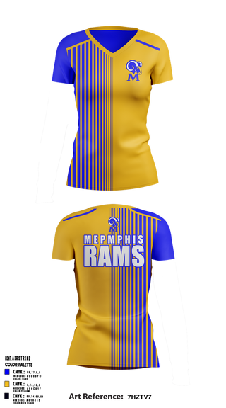 Womens Short Sleeve Vneck Shirt, Memphis Rams, , Teamtime, Team time, sublimation, custom sports apparel, team uniforms, spirit wear, spiritwear, sports uniforms, custom shirts, team store, custom team store, fundraiser sports, apparel fundraiser