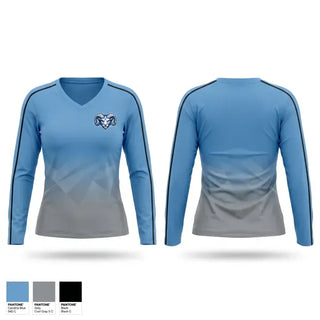 Womens Long Sleeve Vneck Shirt, Winston Salem Tarheels 10u, , Teamtime, Team time, sublimation, custom sports apparel, team uniforms, spirit wear, spiritwear, sports uniforms, custom shirts, team store, custom team store, fundraiser sports, apparel fundraiser