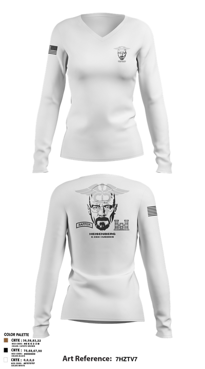 Heisenberg’s 61989625 Women's Long Sleeve V-neck Shirt - 102
