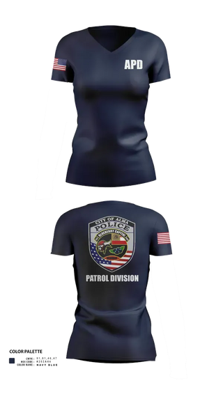 Womens Short Sleeve Vneck Shirt, Alma Police Department, Police, Teamtime, Team time, sublimation, custom sports apparel, team uniforms, spirit wear, spiritwear, sports uniforms, custom shirts, team store, custom team store, fundraiser sports, apparel fundraiser