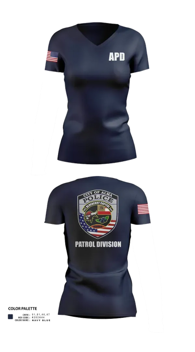 Alma Police Department 36149502 Women's Short Sleeve V-neck Shirt - 22