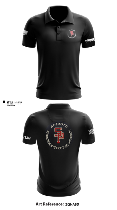 AFJROTC MS-081 DRONE TEAM 88778530 Short Sleeve Performance Polo - 216