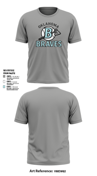Short Sleeve Performance Shirt, Oklahoma Braves, Baseball, Teamtime, Team time, sublimation, custom sports apparel, team uniforms, spirit wear, spiritwear, sports uniforms, custom shirts, team store, custom team store, fundraiser sports, apparel fundraiser