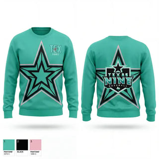 Crew Neck Sweatshirt, Texas Nine Elite, Baseball, Teamtime, Team time, sublimation, custom sports apparel, team uniforms, spirit wear, spiritwear, sports uniforms, custom shirts, team store, custom team store, fundraiser sports, apparel fundraiser