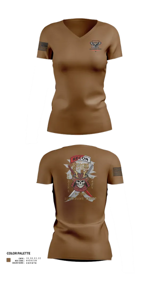 Womens Short Sleeve Vneck Shirt, 4-9 CAV, RONIN PLT, Army, Teamtime, Team time, sublimation, custom sports apparel, team uniforms, spirit wear, spiritwear, sports uniforms, custom shirts, team store, custom team store, fundraiser sports, apparel fundraiser