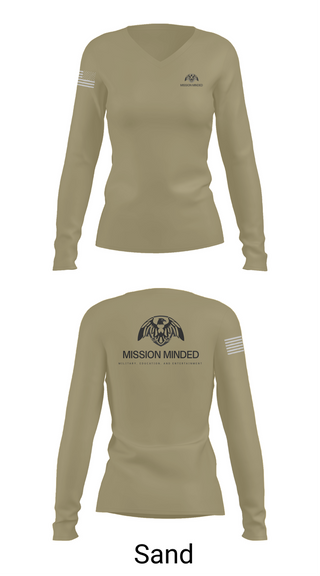 Womens Long Sleeve Vneck Shirt, Mission Minded, , Teamtime, Team time, sublimation, custom sports apparel, team uniforms, spirit wear, spiritwear, sports uniforms, custom shirts, team store, custom team store, fundraiser sports, apparel fundraiser