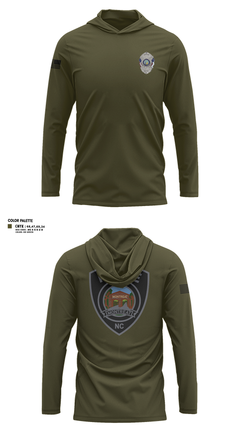 Long Sleeve Hooded Sun Shirt, Montreat Police Department, Police, Teamtime, Team time, sublimation, custom sports apparel, team uniforms, spirit wear, spiritwear, sports uniforms, custom shirts, team store, custom team store, fundraiser sports, apparel fundraiser