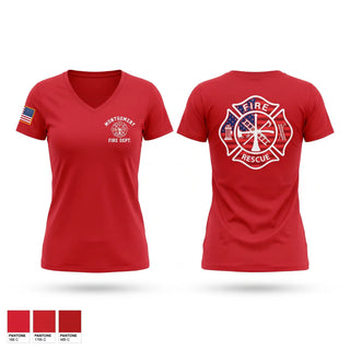 Womens Short Sleeve Vneck Shirt, Montgomery Fire Department, Fire Department, Teamtime, Team time, sublimation, custom sports apparel, team uniforms, spirit wear, spiritwear, sports uniforms, custom shirts, team store, custom team store, fundraiser sports, apparel fundraiser