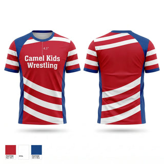 Soft Poly Tee Cotton Like Feel, Camel Kids Wrestling, Wrestling, Teamtime, Team time, sublimation, custom sports apparel, team uniforms, spirit wear, spiritwear, sports uniforms, custom shirts, team store, custom team store, fundraiser sports, apparel fundraiser
