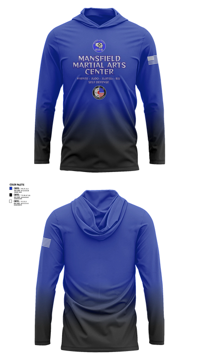 Mansfield Martial Arts Center Long Sleeve Performance Shirt with hood - 25