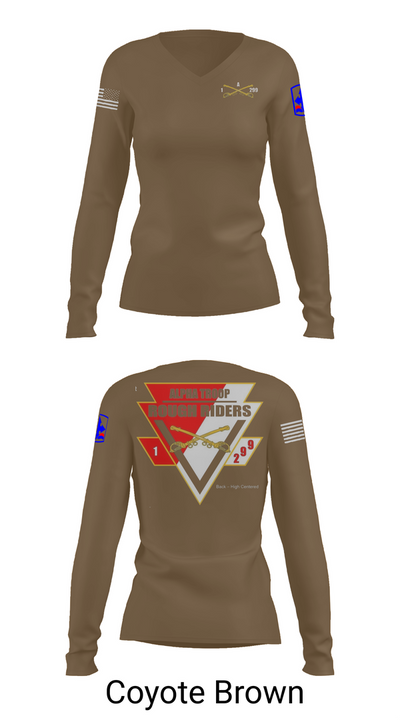 A Troop, 1st squadron-299th Calvary Regiment 70291790 Women's Long Sleeve V-neck Shirt - 17