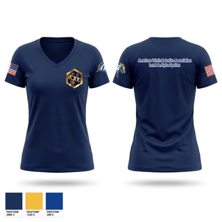 Womens Short Sleeve Vneck Shirt, American Criminal Justice Association, Police, Teamtime, Team time, sublimation, custom sports apparel, team uniforms, spirit wear, spiritwear, sports uniforms, custom shirts, team store, custom team store, fundraiser sports, apparel fundraiser