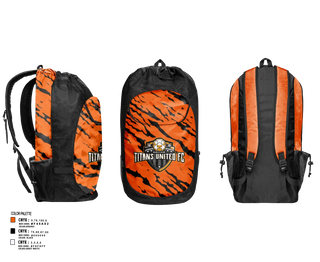 Gear Bag, TITANS UNITED FC, Men's Soccer, Teamtime, Team time, sublimation, custom sports apparel, team uniforms, spirit wear, spiritwear, sports uniforms, custom shirts, team store, custom team store, fundraiser sports, apparel fundraiser